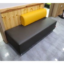 카페/애견카페/고양이카페/배색 등받이 로비 쇼파, L형(등받이 왼쪽), 브라운+베이지