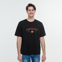 클로니아 초콜릿 라운드 면 반팔 티셔츠 ES0T78