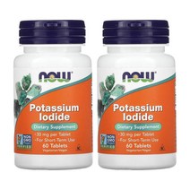 [1+1] Now Foods 나우푸드 요오드화칼륨 30mg 60정 아이오딘화칼륨 포타슘 아이오딘 Potassium Iodide 2개