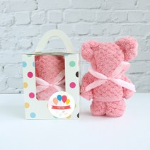 고리 수건 어린이집 구디백 생일 답례품 곰인형 미니 핸드 타올 손수건 30X30 어린이 유치원 단체 선물, 1세트