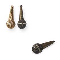 마이크 모양 빈티지 금속펜던트 목걸이 키링 만들기재료 공예 공방재료