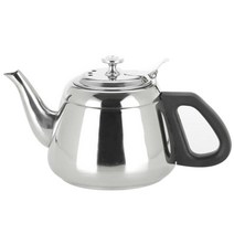 Zhijing 스테인레스 스틸 주전자 플랫 바닥 물병 가정용 조리기구 찻 주전자(Silver), 은, 1000ml