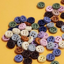 1cm 파스텔톤 나무단추 우드 원목 귀여운 작은 100p