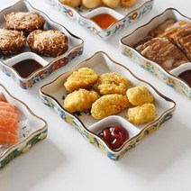 로메이키친 전사 직사각 나눔 회접시, 정사각 나눔 회접시 다홍