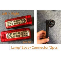 24V 트럭 LED 후면 테일 라이트 테일 라이트 볼보 FH4 FH02 FM420/460 트럭 트레일러 부저 트랙터 철 OX 테일 램프 포함 2 개, CHINA|Lamp 2  Connector 2|24V