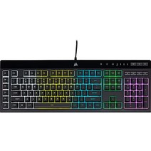 (미국직배송) 커세어 K55 RGB PRO-Dynamic 백라이트 게이밍 키보드 블랙, 프로 라이트