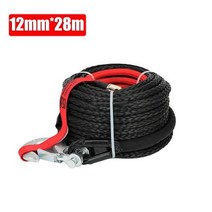 샤클 13mm x 25m 12mm 28m 합성 윈치 로프 견인 자동차 4x4 오프로드 트레일러 스트랩 ATV SUV 차량용 최대 20500LBS 브레이킹 강도, 1.12mmX28m