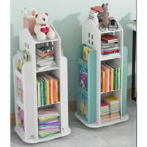 회전책장 책꽂이 아기 교구장 아기책장 전면책장, 아동완구대 [화이트]