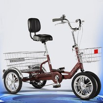 입문용 성인 4발 세발자전거 4륜 조립, 스틸프레임14인치빅레드세바퀴