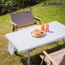 감성 캠핑 테이블보 롤테이블 전용 테이블 커버 매트, 그레이체크