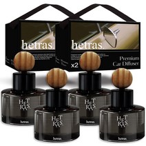 헤트라스 차량용 디퓨저 방향제 60ml + 리본끈선물세트, 4개입, 블랙체리향,플라워샵향