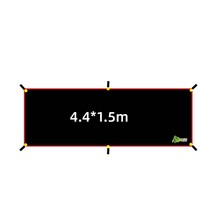캠핑 타프 사이드월 어닝 윈드 천막 스크린, 4.4 x 1.5m 블랙
