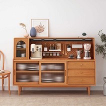 홈카페수납장 주방 대형 그릇 접시 펜트리장 장식장, 150x45x125(전기 트랙 포함)