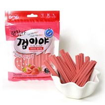 치석제거와 양치효과가 있는 맛있는 강아지 껌 / 딸기맛, 1개, 딸기