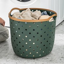 앤트 라탄 빨래바구니 햄퍼 빨래통, 그린