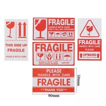Fragile 취급주의 스티커 5종 세트 (30개), 60장