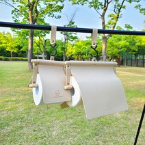 유캔캠프 캠핑휴지걸이 감성 캠핑용 휴지케이스 가죽 키친타월걸이, 휴지걸이 베이지