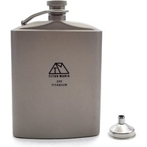 티타늄제 U형 200ml 깔때기 포함 경량 힙플라스크 캠핑 등산 휴대용