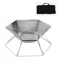 스테인리스 스틸 바비큐 그릴 장작 난로 캠핑 소각대 접이, 1 건, 육각 다이아몬드 (휴대용 가방 포함)