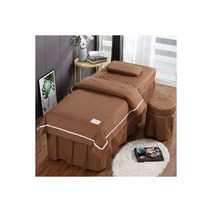 뷰티 살롱용 침구 세트 Tuina 마사지 스파 침대 린넨 시트 커버 베개 스툴 이불 4 피스 115852, nordiac brown