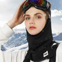 겨울 방한 스키 보드 넥워머 목토시 남녀공용, 블랙