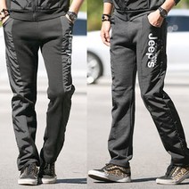 에킨 짚스 밴딩 면 우븐 일자 트레이닝팬츠 빅사이즈 L~2XL 봄가을 사계절용