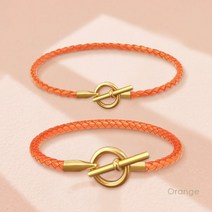 체인 클립 매듭팔찌 말발굽 달빛 여성 트렌디 골드 컬러 OT 잠금 꼰 가죽 팔찌 클래식 디자이너 남성 패션 액세서리