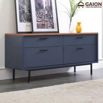 [가이온] 티크 1200 2단 거실장, 색상:화이트