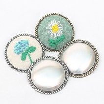 [펠트친구] 자수용 원형도트 브로치 [1070], 실버