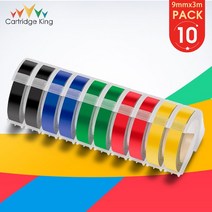 10PK Dymo 3D 엠보싱 테이프 Dymo 9mm 라벨 테이프 Motex 프린터와 호환 가능 Dymo 12965 E101 1540 1610 1, 04 10PK Mixed Set 1