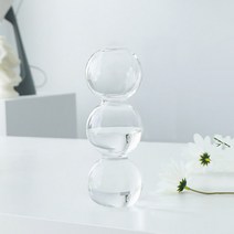 27리빙 인테리어 심플 도자기 유리 화병, 9.물방울 3구 투명