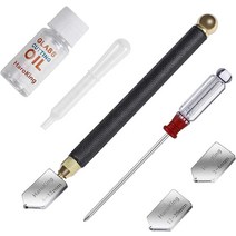 [HaroKing 정품]커팅 오일이 있는 유리 커터 키트 2mm-20mm 전문 커팅 헤드 Aotomatic 연필 오일 피드 카바이드 팁 유리 커터 도구 두꺼운 유리 모자이크 및 타