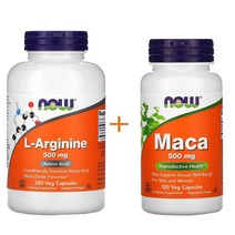 [나우푸드 2종세트] L-아르기닌 500mg 250정 베지캡슐 + 마카 500mg 100정 베지캡슐