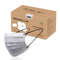 오가닉랩 내추럴 코튼 마스크 대형, 30매입, 2개, 그레이