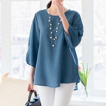 바바라옷장 L~2XL 국내생산/인견_베이직 셔링 7부 블라우스/빅사이즈/루즈핏/임부복/엄마옷/린넨/쉬폰/인견