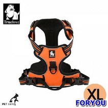 ForU719 트루러브 신형하네스 가슴둘레 오렌지 XL 이름표 애완용품 강아지 개줄, 상세페이지 참조