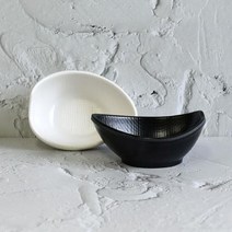 나뭇잎 종지 국산 멜라민 예쁜 소스볼 간장 양념 깊은 소스그릇, 크림