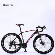 트랙로드자전거 경량 입문 자전거 산악 로드 바이크 크로스 컨트리 듀얼 디스크 브레이크 가변 속도 도시 야외 탄소강, Black red+21
