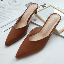 주디 국산 브이컷 스틸레토 뮬 힐 5cm 4color