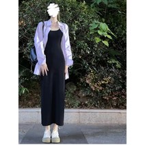 블랙 슬림 롱 원피스