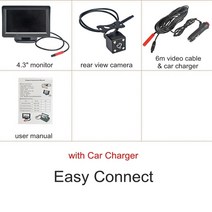 22인치모니터 가성비 사무 용 회의 실 모니터 DIYKIT-4.3 인치 자동차 모니터 차량 후방 뷰 백업 LED 카, 02 easy connect