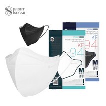 에이트슈가 KF94 중형 마스크 초등학생 중학생 고등학생 성인여성 50매 개별포장, 1개입 블랙 50매
