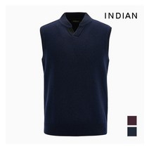 인디안 INDIAN 투톤 솔리드 유니크 브이넥 베스트_MITBVWWA406