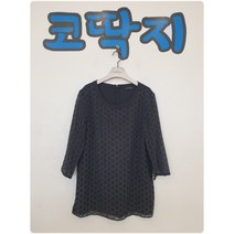 여03772 올리비아하슬러정품 블랙 쉬폰 뒷지퍼 폴리 7부 블라우스 중고구제 코딱지구제
