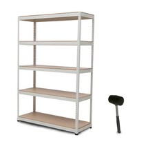 무볼트 영진랙 1200x450x1800 5단 앵글 선반 + 고무망치 무볼트 조립식 앵글 철제 선반
