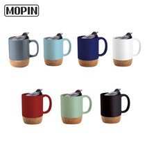 모핀 뉴트로 코르크 머그컵 집들이선물 카페머그잔 홈카페 무광컵 레트로컵 소량제작머그컵, 그레이