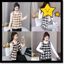 아가일 양털 지퍼조끼 베스트 4color / 뽀글이 옆트임 루즈핏조끼