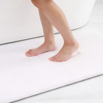 Olanly 실리콘 목욕 매트 미끄럼 방지 샤워 욕실 러그 메모리 폼 카펫 부드러운 발 돌 바닥 초흡수성 빠른 건조, 51x81cm(20x32inch), white