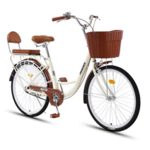 클래식자전거 여성 출퇴근 일본 로드 생활 가벼운 짐, 디럭스 라이스 커피 26인치