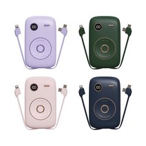샤오미 리버필 LIBERFEEL 빈티지 보조배터리 케이블 포함 고속충전 가능 10000mAh 편리휴대, 퍼플